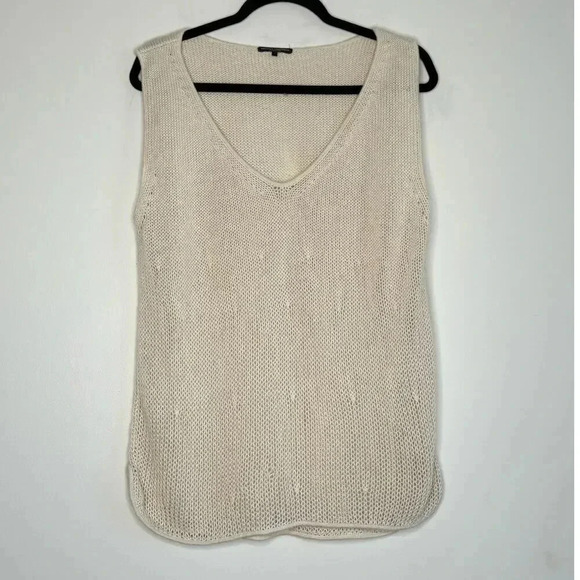 Manrico Cashmere Cotton Cashmere Blend Knit Tank Top SIZE M - Picture 1 of 7